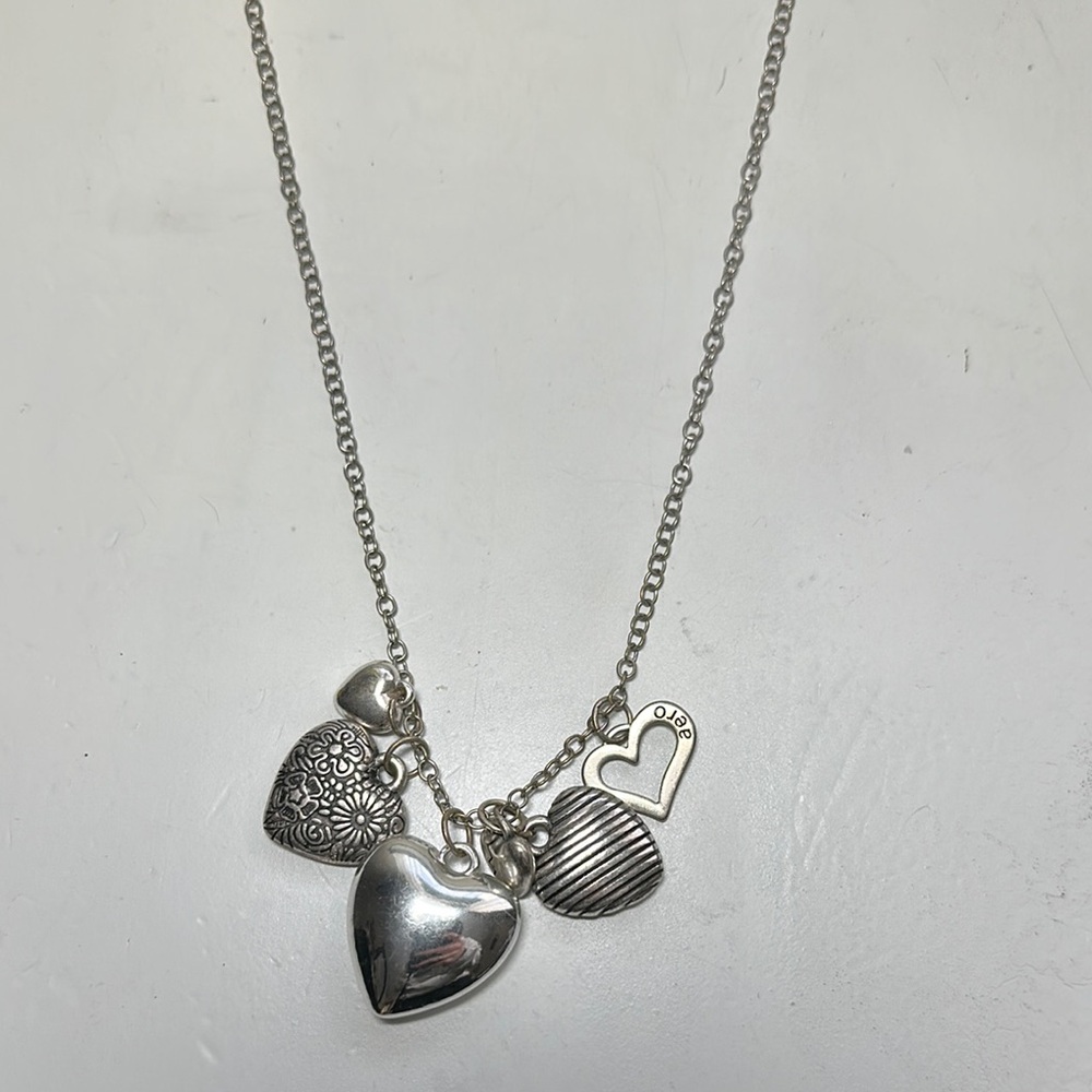 Aeropostale Silver Heart Charm Necklace